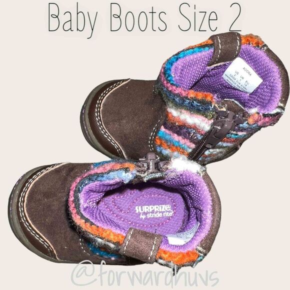 Knit Surprise Baby Boots by Stride Rite Size 2 - Picture 5 of 7